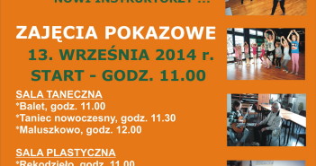 ZAPISY NA ZAJĘCIA ARTYSTYCZNE W SEZONIE 2014/2015