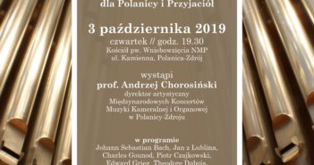 Koncert muzyki organowej z okazji jubileuszu pracy artystycznej profesora Andrzeja Chorosińskiego.